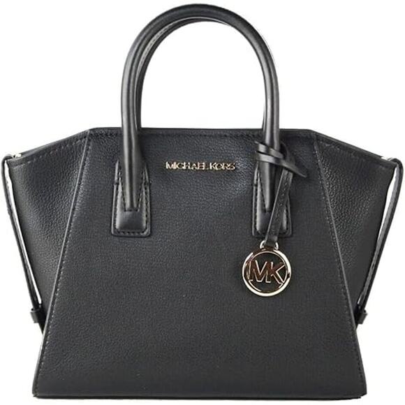 NWT Michael Kors Women's Avril Small Logo Top-Zip Satchel ,Black-OS - Picture 1 of 2